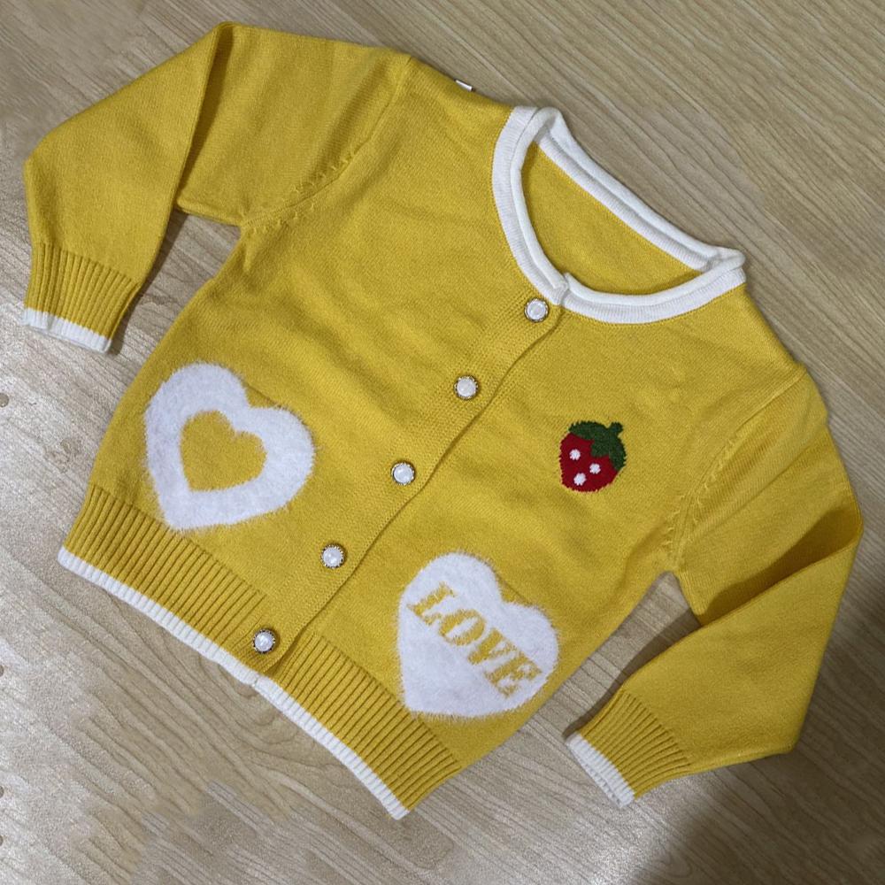 5PCS Girls Strawberry Love Heart Long Sleeve Sweater Wholesale Little Girl Clothing