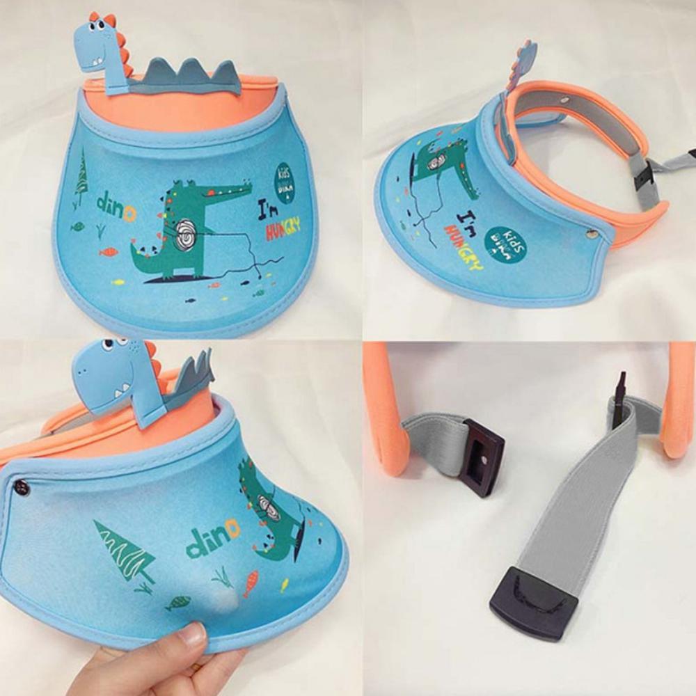 5PCS UV Protection Cartoon Dinosaur Empty Top Sun Protection Cap For Kids Wholesale Kids Accessories