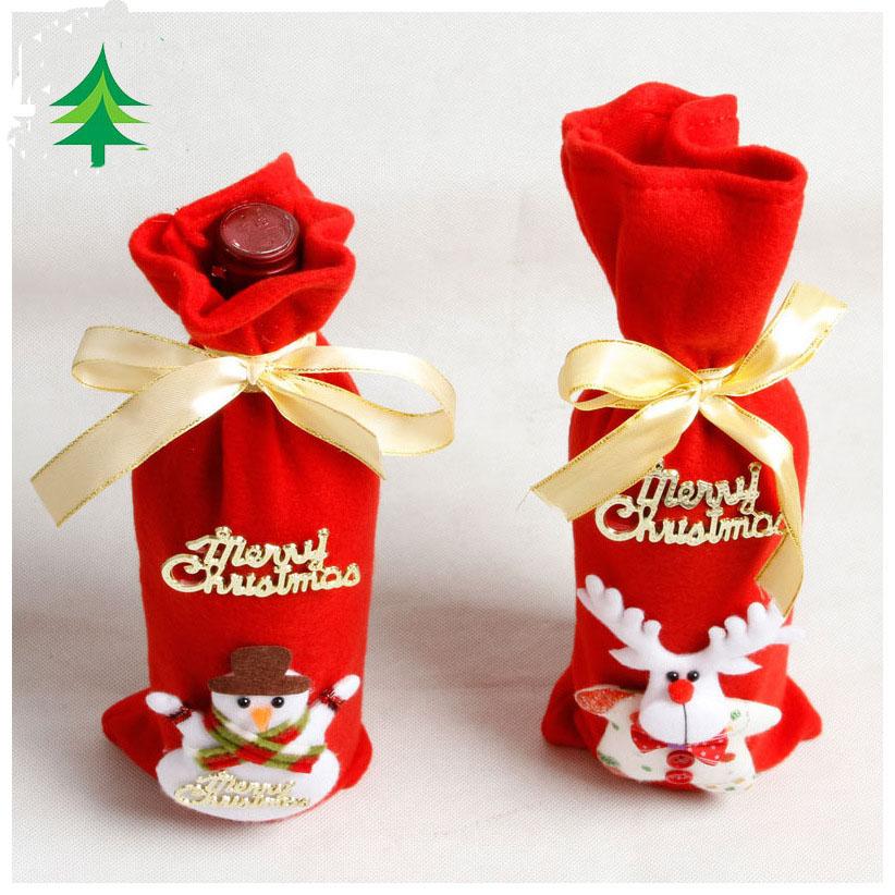 MOQ:8PCS Christmas decoration non-woven wine bag wholesale