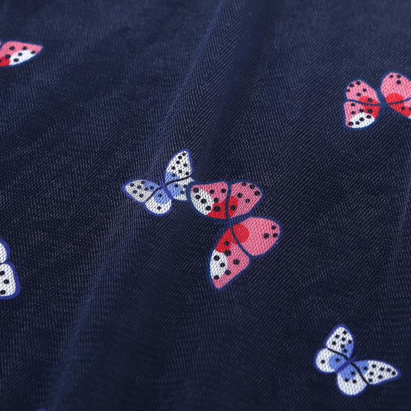 Girl's Fly Sleeve Mesh Butterfly Print Dress