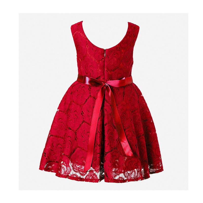 Elegant Solid Sleeveless Dress with Bowknot Waistband for Girls - Wholesaleclothesusa