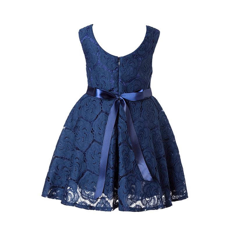 Elegant Solid Sleeveless Dress with Bowknot Waistband for Girls - Wholesaleclothesusa