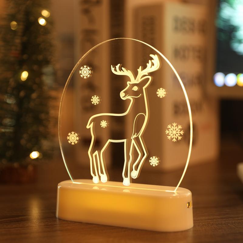 MOQ 6PCS 3D small night lights Christmas decorations LED Christmas lights string wholesale