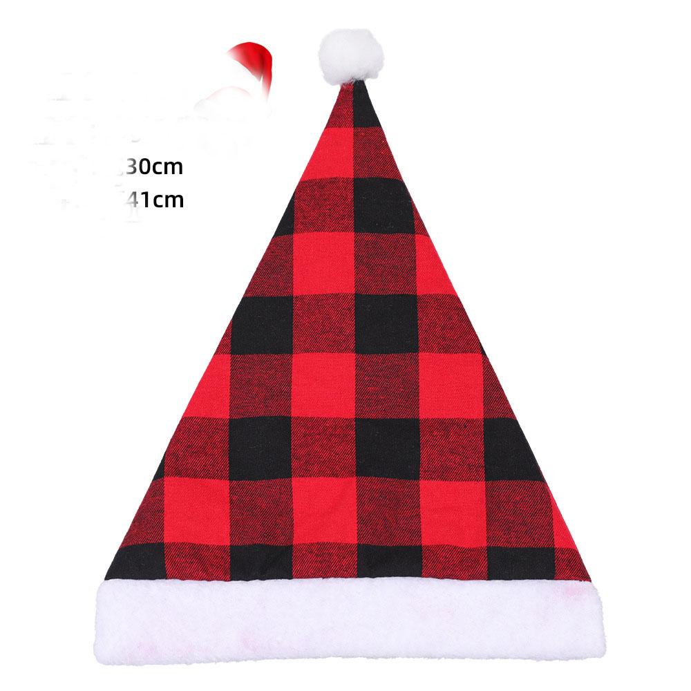 8PCS+  Christmas hat Plaid adult size wholesale