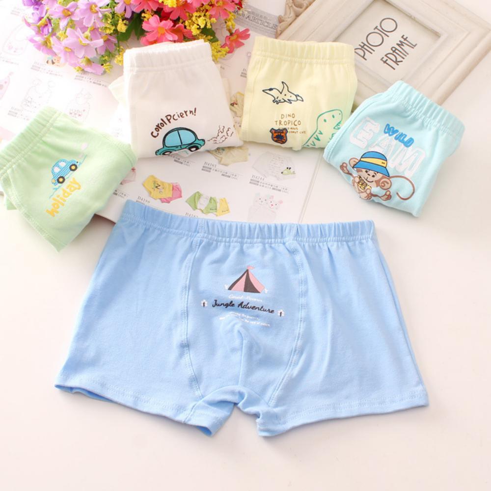 MOQ 6PCS Cotton Cartoon Concise Pattern Boy Underwear Kids Accessories Wholesale