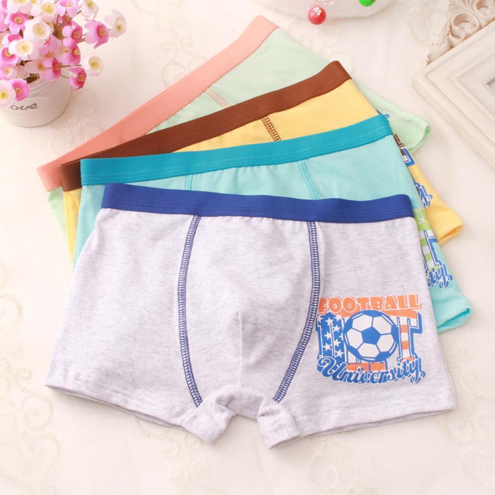 MOQ 6PCS Fine Shuttle Cotton Cartoon Football Pattern Boy Underwear Baby Accessories Wholesale