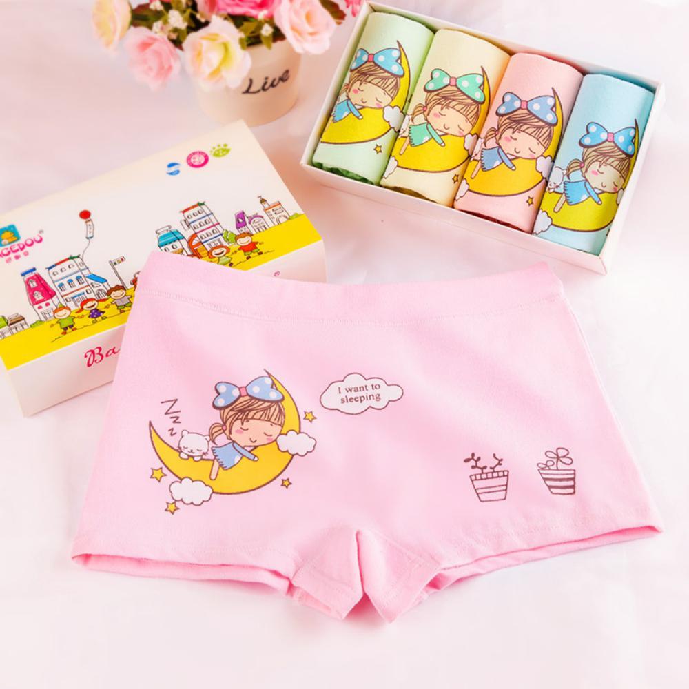 MOQ 6PCS Fine Woven Cotton Cute Girls' Cartoon Animal Underwear Wholesale Kids Accessories
