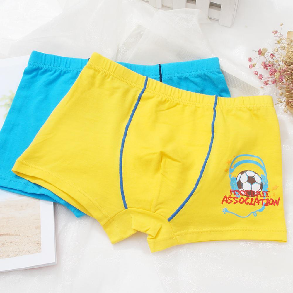 MOQ 6PCS Student Football Pattern Fine Shuttle Cotton Cartoon Pattern Boy Underwear Childrens Accessories Wholesale
