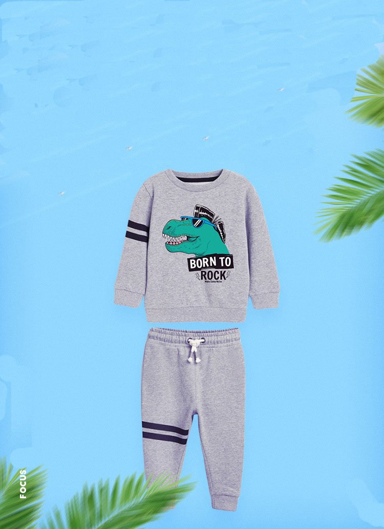 Cotton long-sleeved boy's sweatshirt suit Wholesale