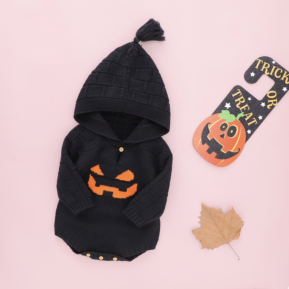 Baby Winter Halloween Style Solid Color Hooded Long Sleeve Jumpsuit Wholesale Baby Clothes In Bulk