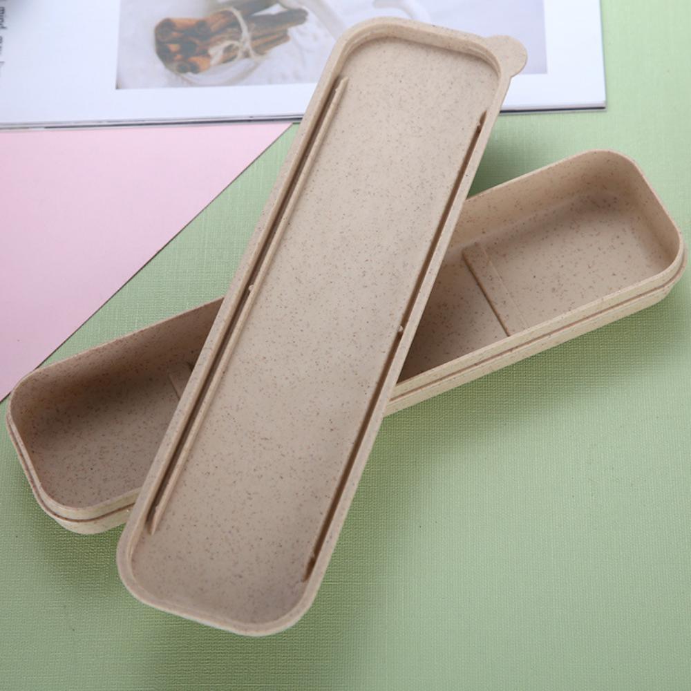 8PCS Wheat Straw Dinner Tableware Box Plastic Knife Fork Spoon Set Kids Accessories Wholesale