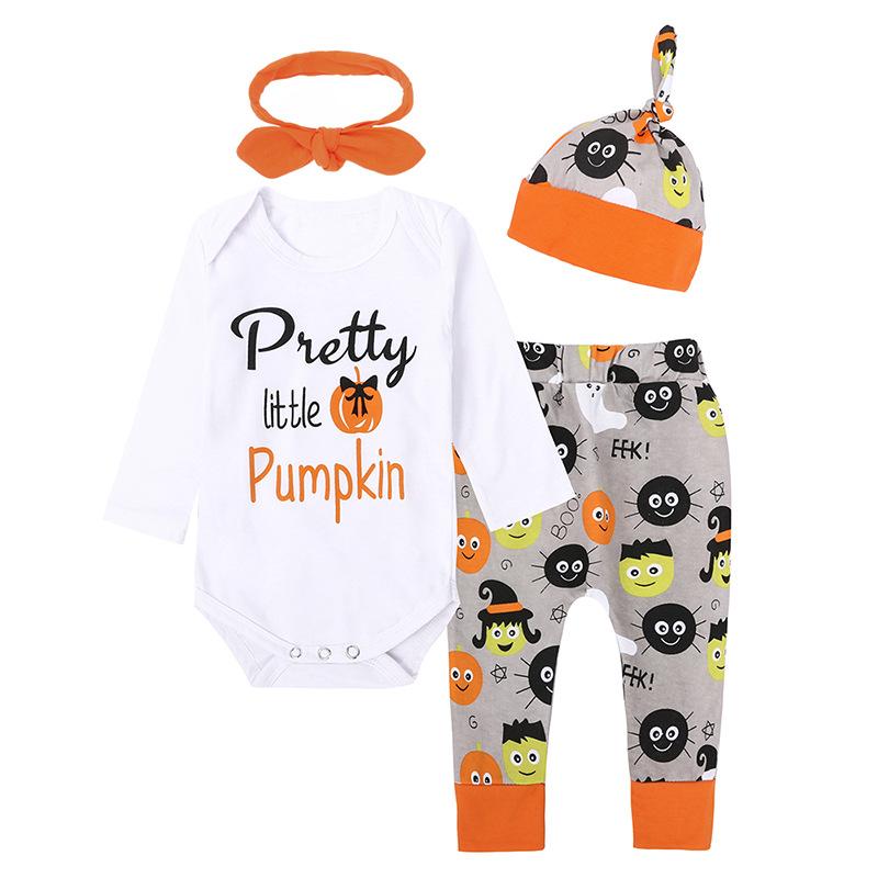 Baby Boys Autumn Halloween Pumpkin Set Baby Wholesale Suppliers