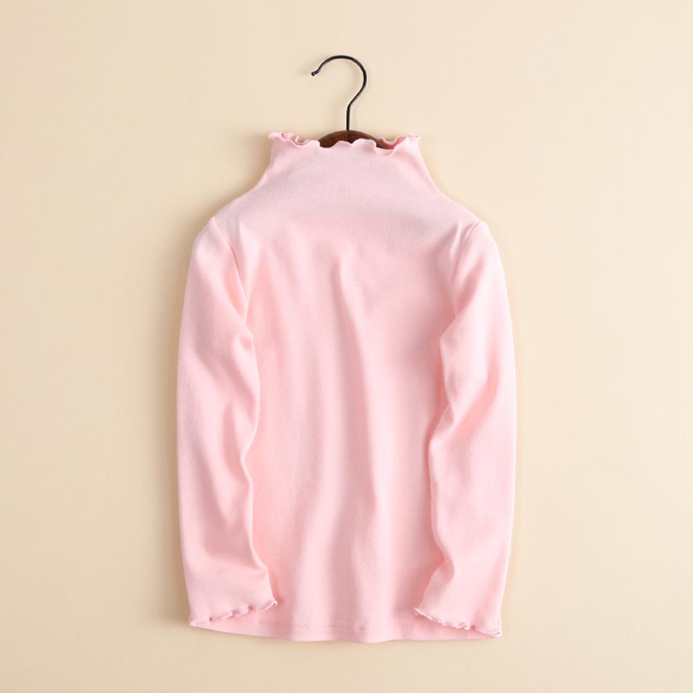 Girls Agaric High Neck Solid Color Long Sleeve Sweaters