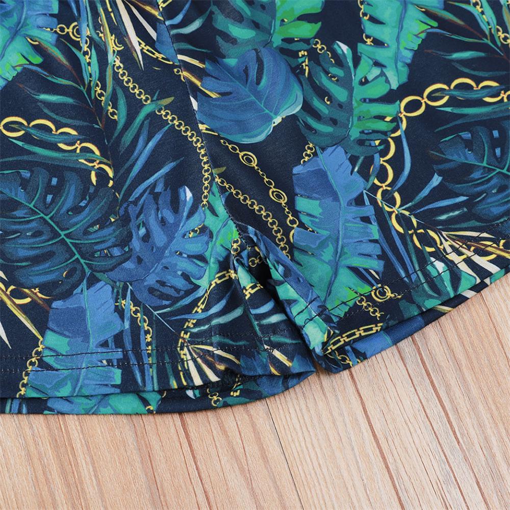 Boys Amazing Leaf Printed Short Sleeve Top & Shorts quality children's clothing wholesale