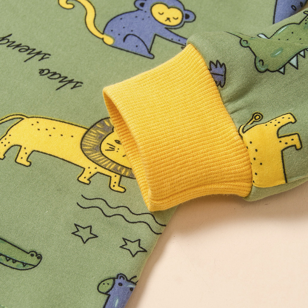Boys Animal Cartoon Printed Long Sleeve Top & Pants children wholesale clothing