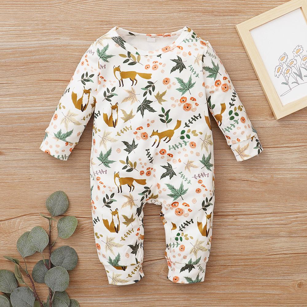 Baby Animal Printed Long Sleeve Romper baby clothes wholesale