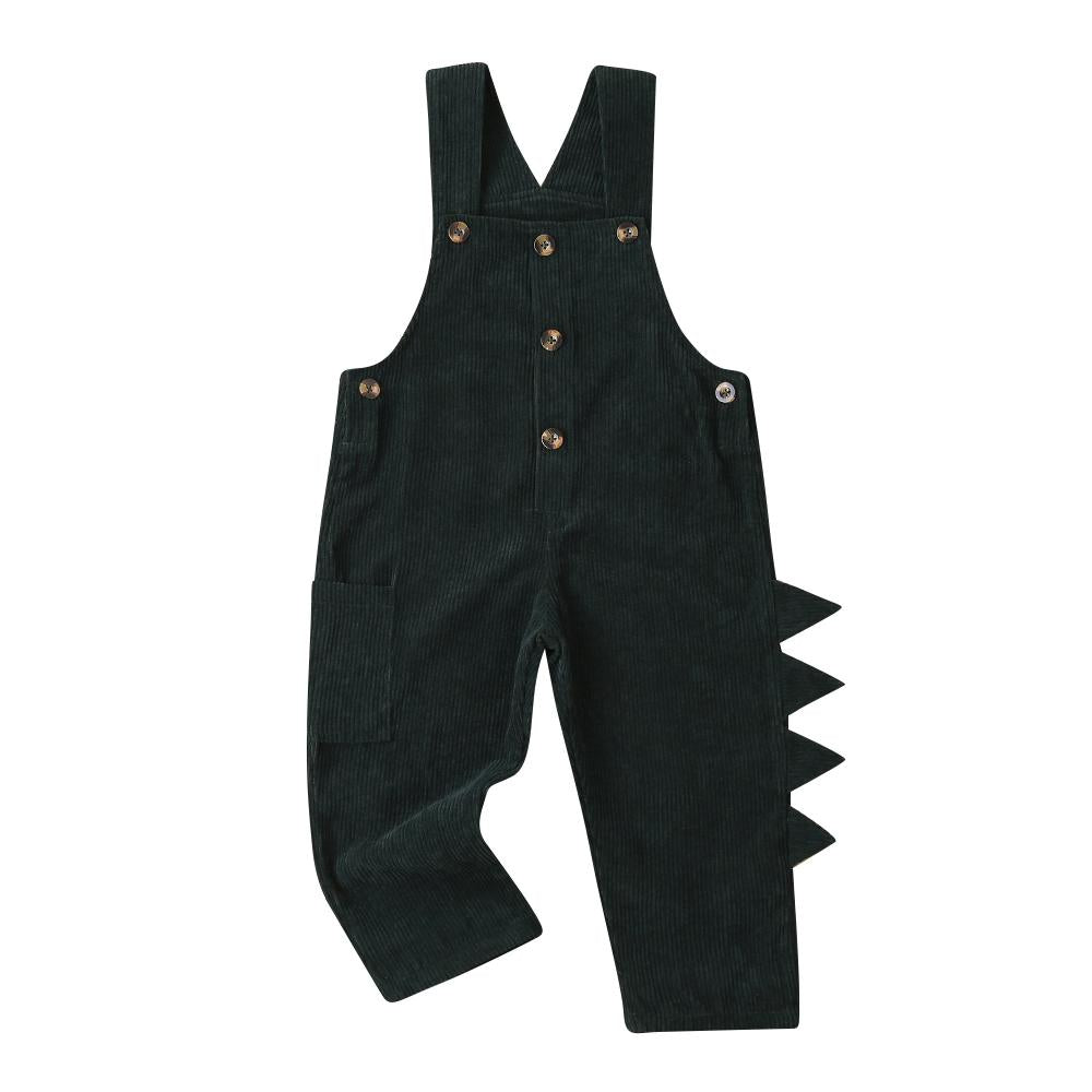 Autumn Korean Boy Dark Green One-Piece Suit Loose Strap Button Siamese Pants Boy Wholesale Clothing