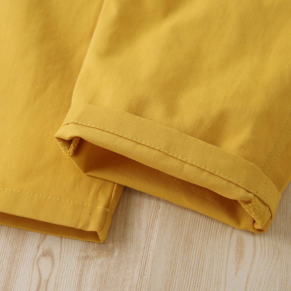 Autumn Korean Girl Casual Cotton Yellow Loose Sling Button One-Piece Trousers Baby Girl Boutique Clothing Wholesale