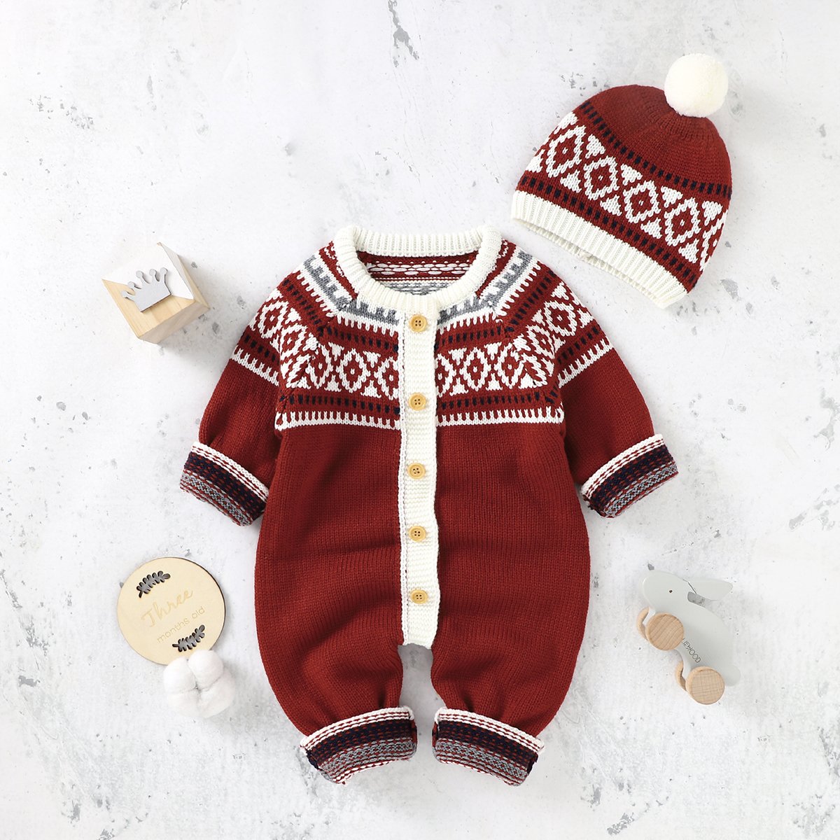 Babies And Toddlers Christmas Style One-Piece Romper And Hooded Romper Suit Baby Wholesale Clothing