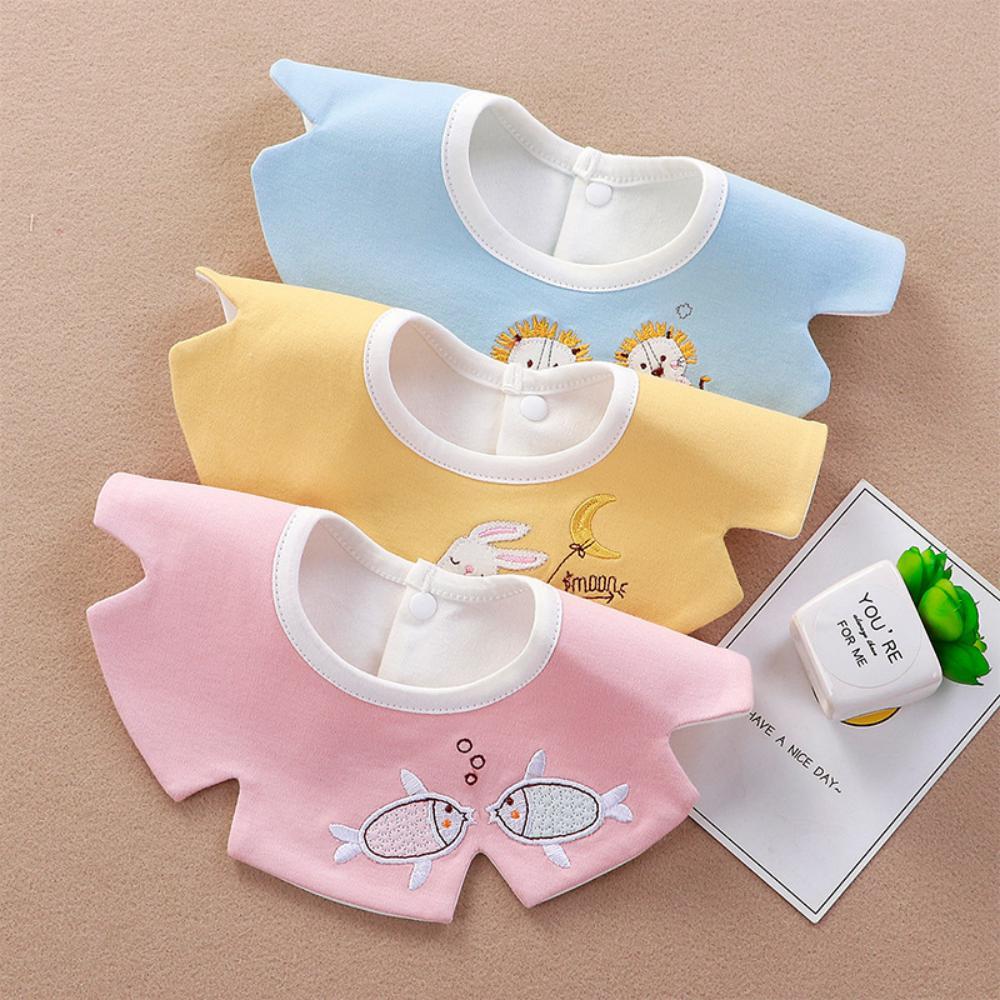 MOQ Baby 3PCS Cotton Cartoon Waterproof Saliva Towel Bib Baby Accessories Wholesale