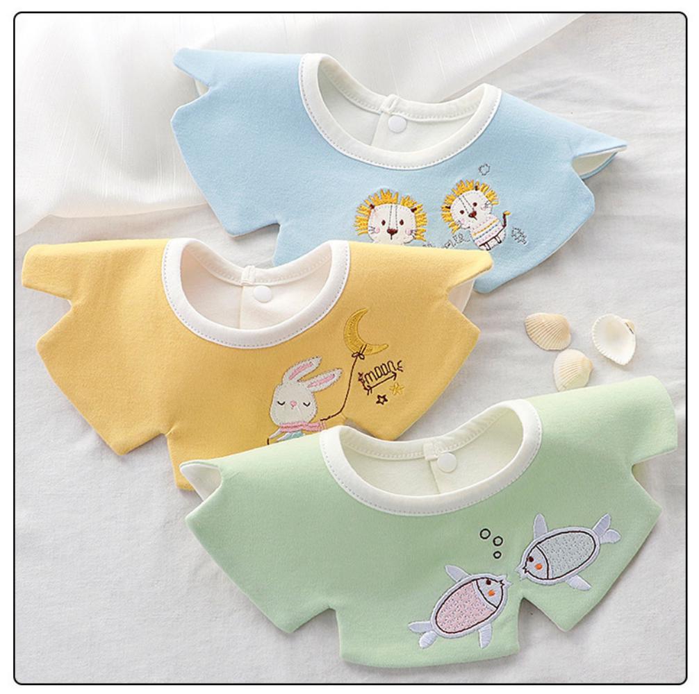 MOQ Baby 3PCS Cotton Cartoon Waterproof Saliva Towel Bib Baby Accessories Wholesale