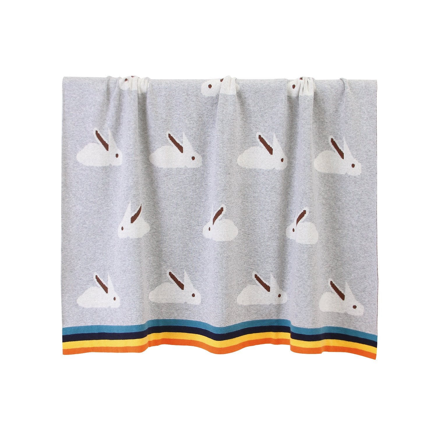 Baby Blanket Cute Rabbit Rainbow Edge Knitted Blanket Baby Wholesale Clothing