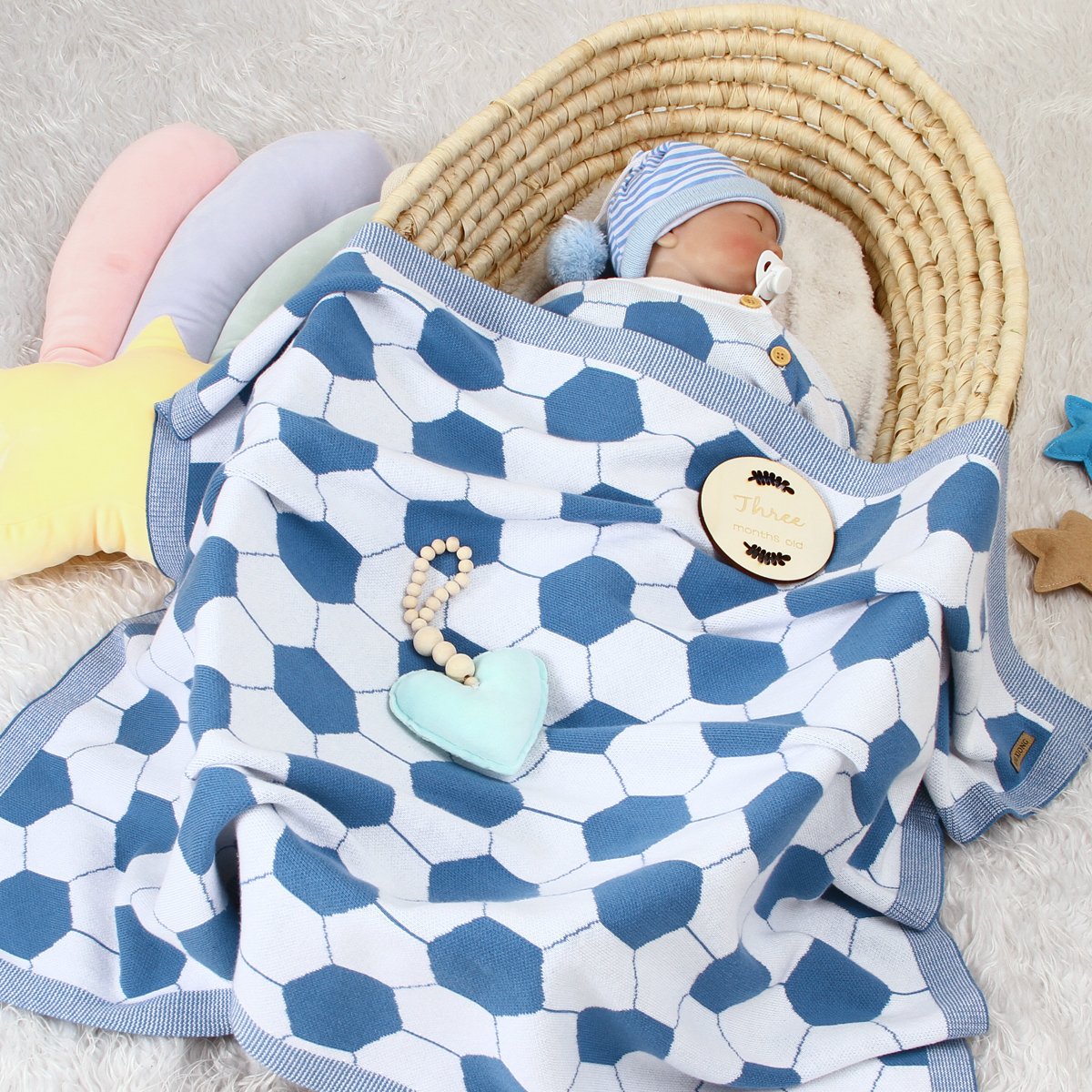 Baby Blanket Knitted Six-Sided Shape Cover Blanket Children Windproof Hug Blanket Wholesale Baby