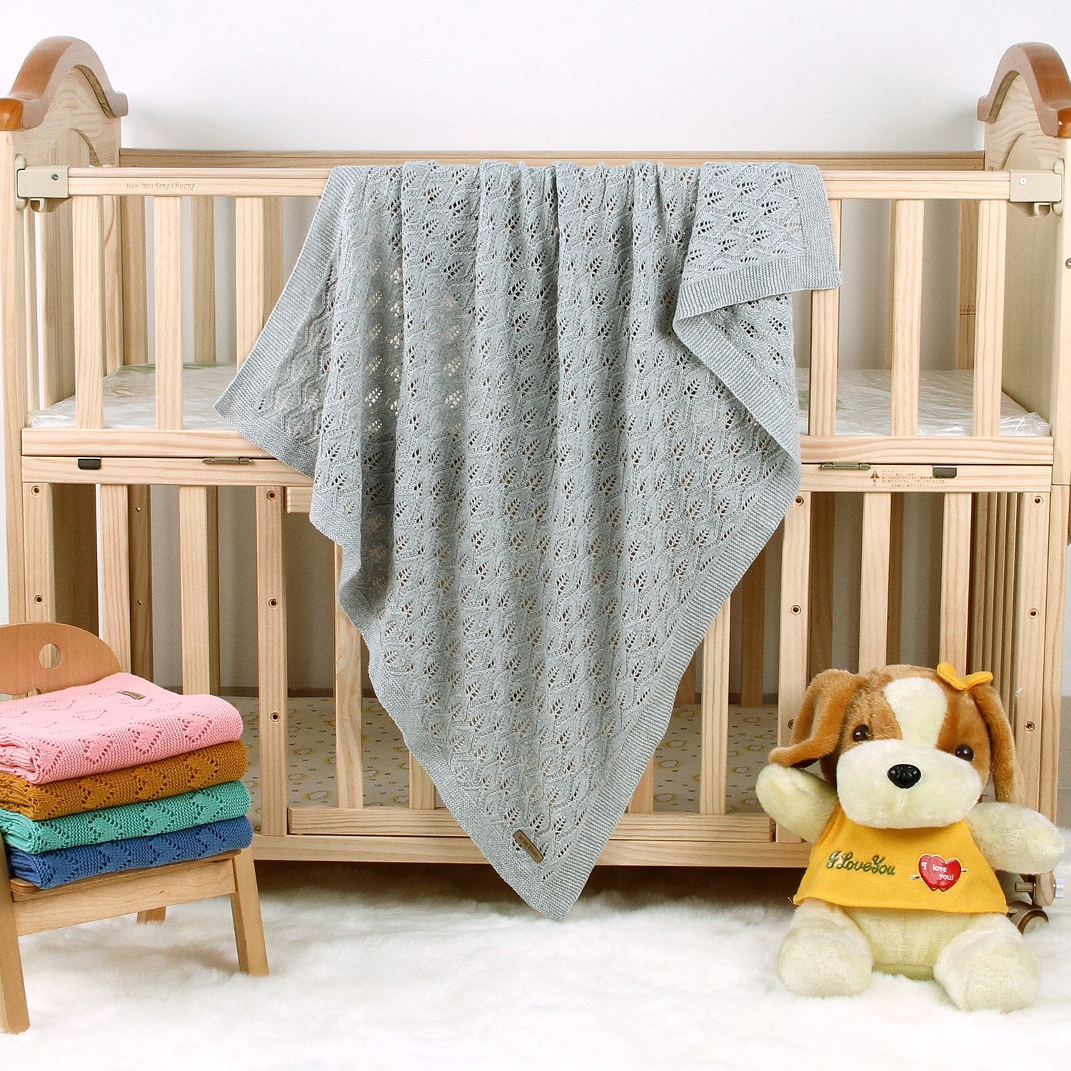 Baby Blanket Knitting Leaf Hollow Hug Blanket Baby Windproof Cover Wholesale Baby Clothes