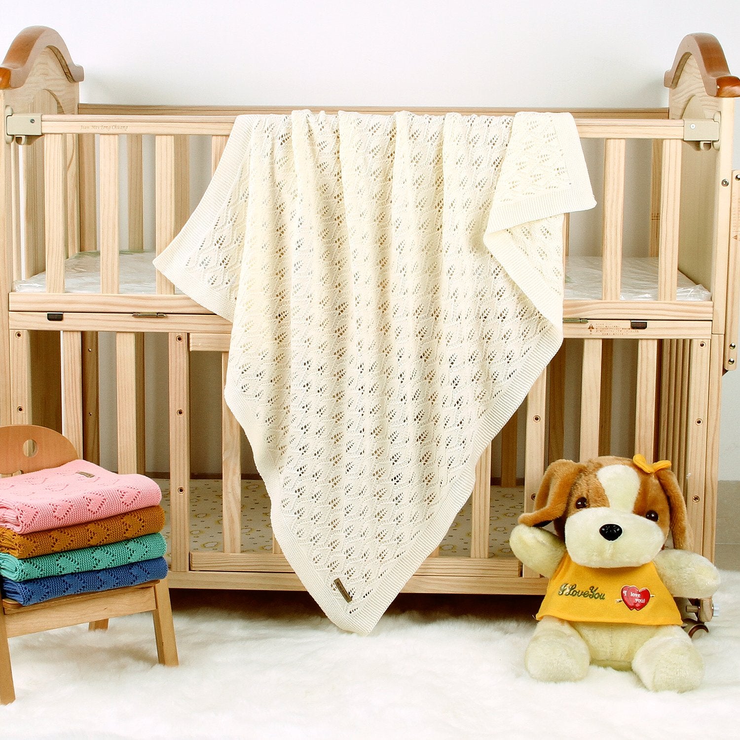 Baby Blanket Knitting Leaf Hollow Hug Blanket Baby Windproof Cover Wholesale Baby Clothes