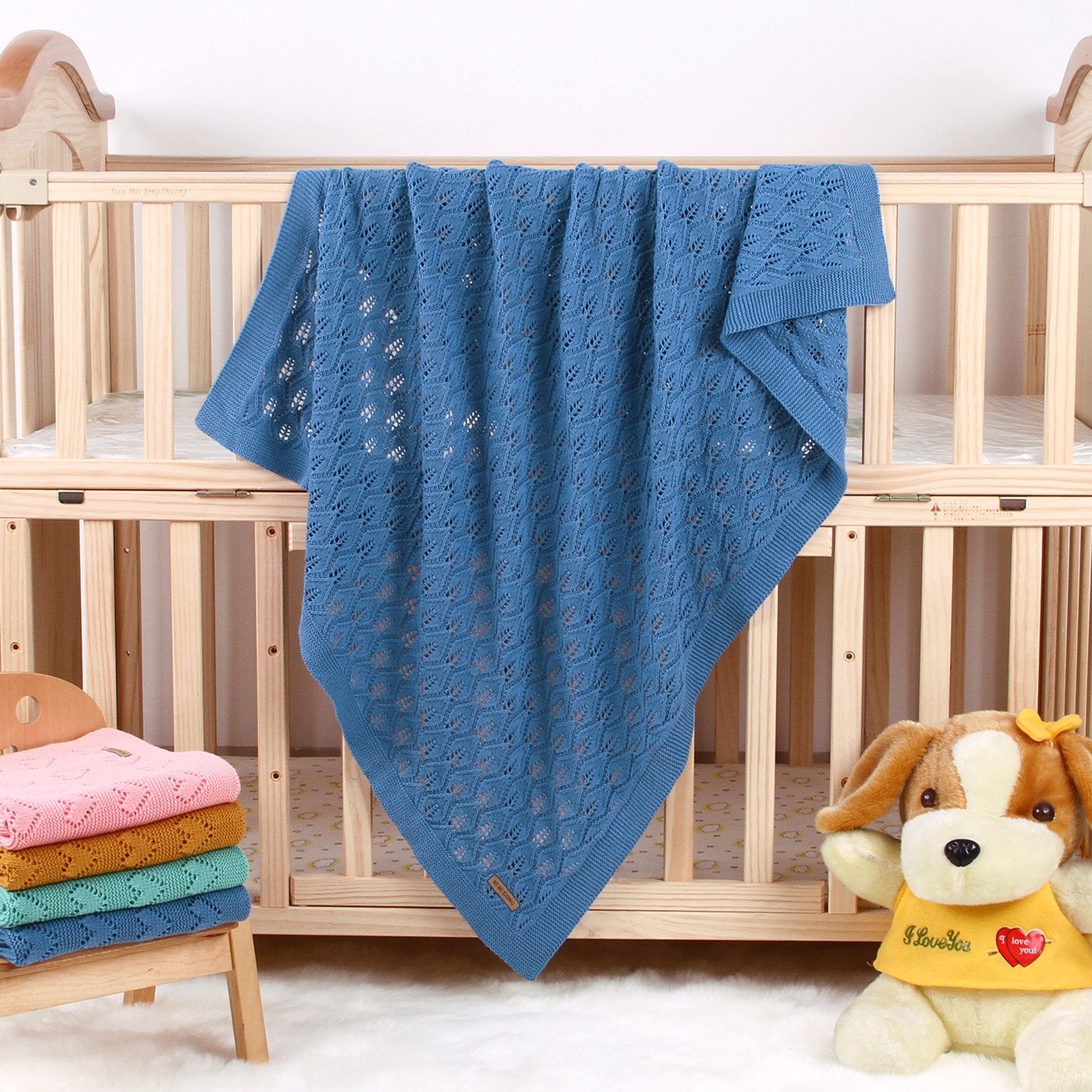 Baby Blanket Knitting Leaf Hollow Hug Blanket Baby Windproof Cover Wholesale Baby Clothes