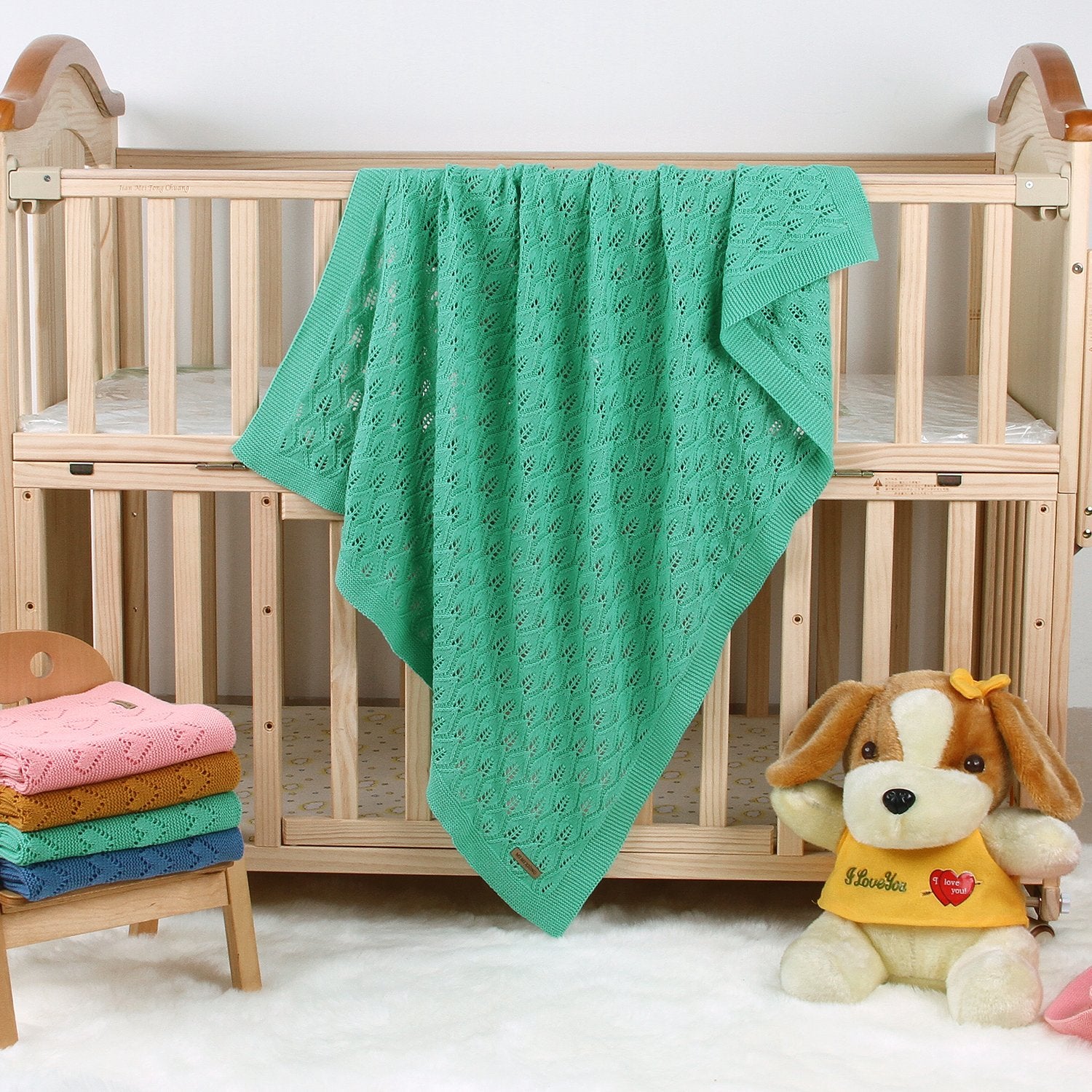 Baby Blanket Knitting Leaf Hollow Hug Blanket Baby Windproof Cover Wholesale Baby Clothes