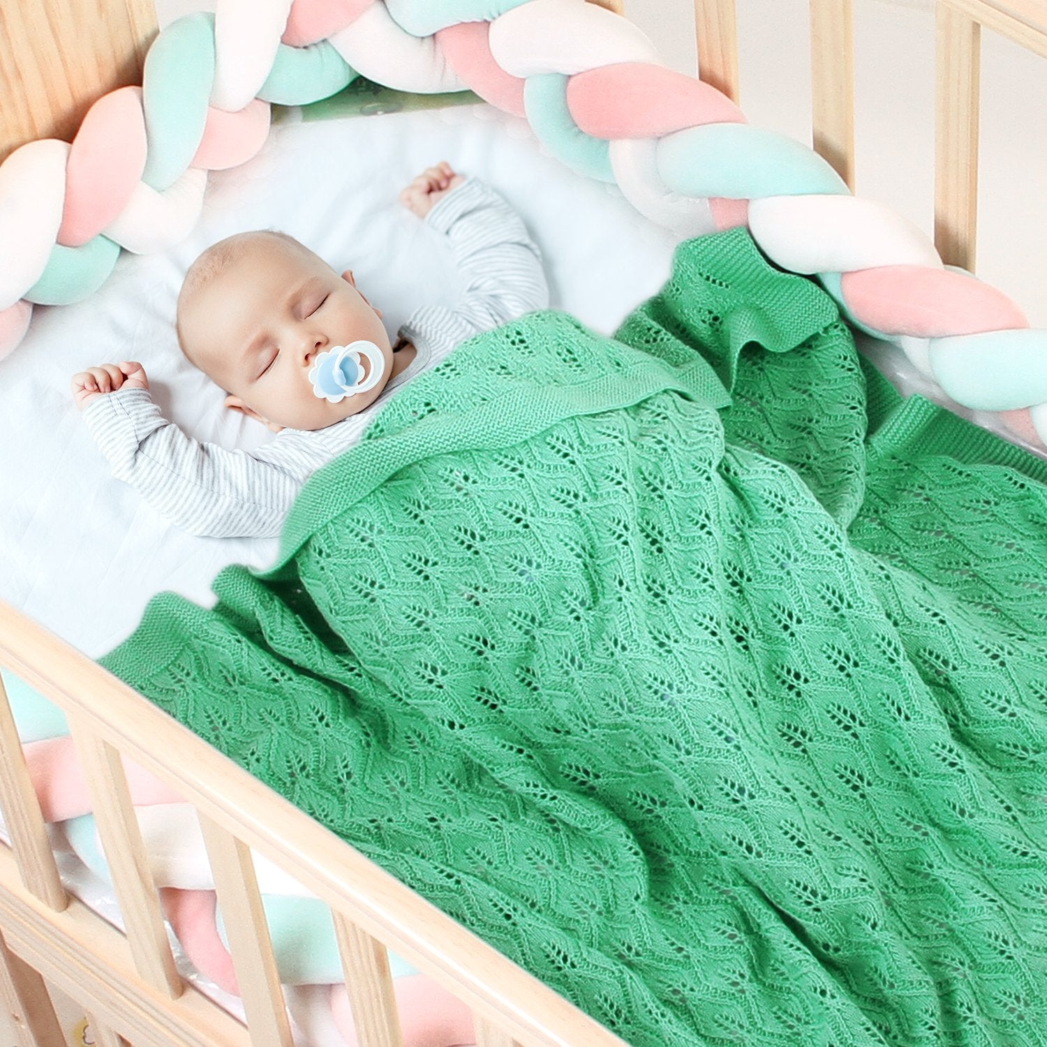 Baby Blanket Knitting Leaf Hollow Hug Blanket Baby Windproof Cover Wholesale Baby Clothes