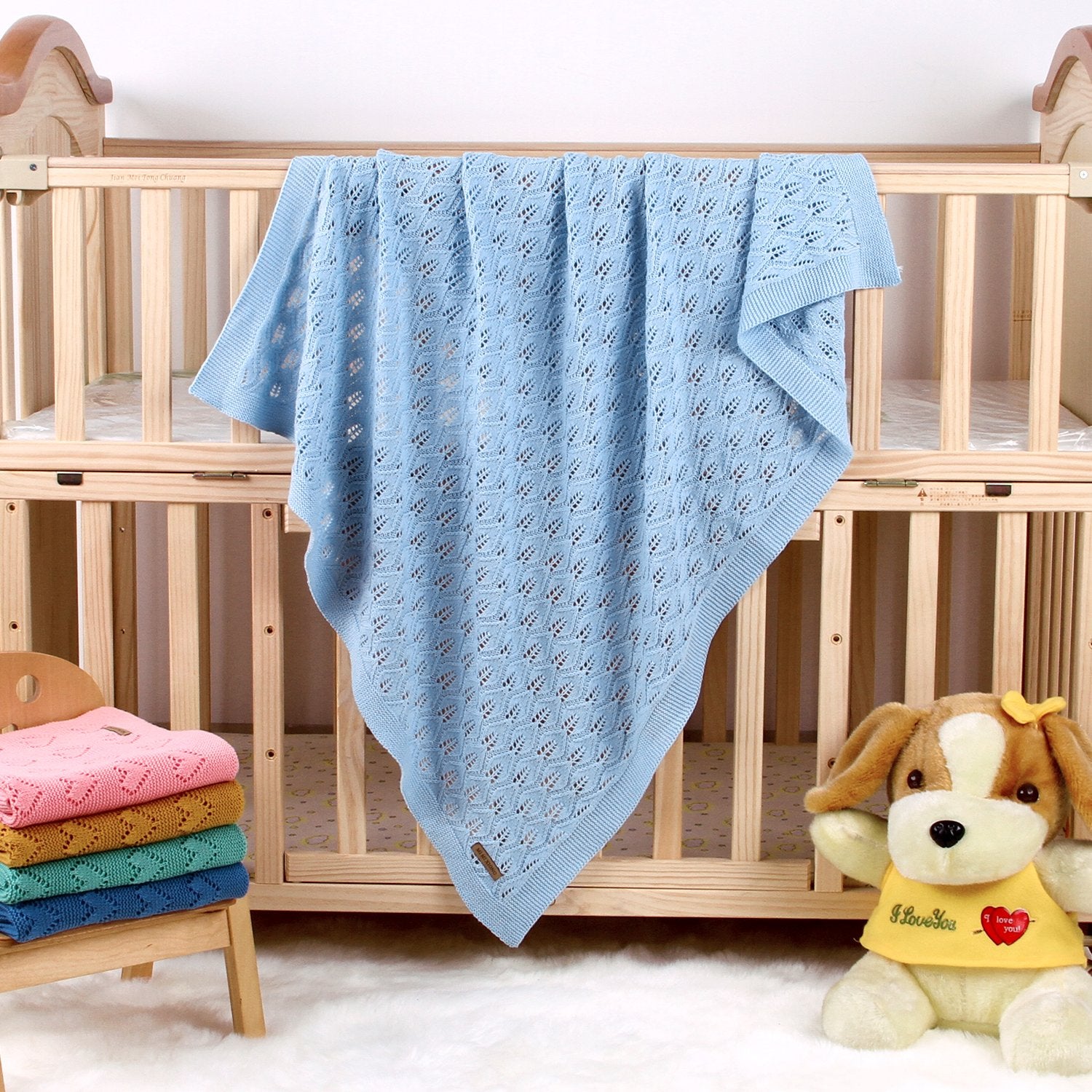 Baby Blanket Knitting Leaf Hollow Hug Blanket Baby Windproof Cover Wholesale Baby Clothes