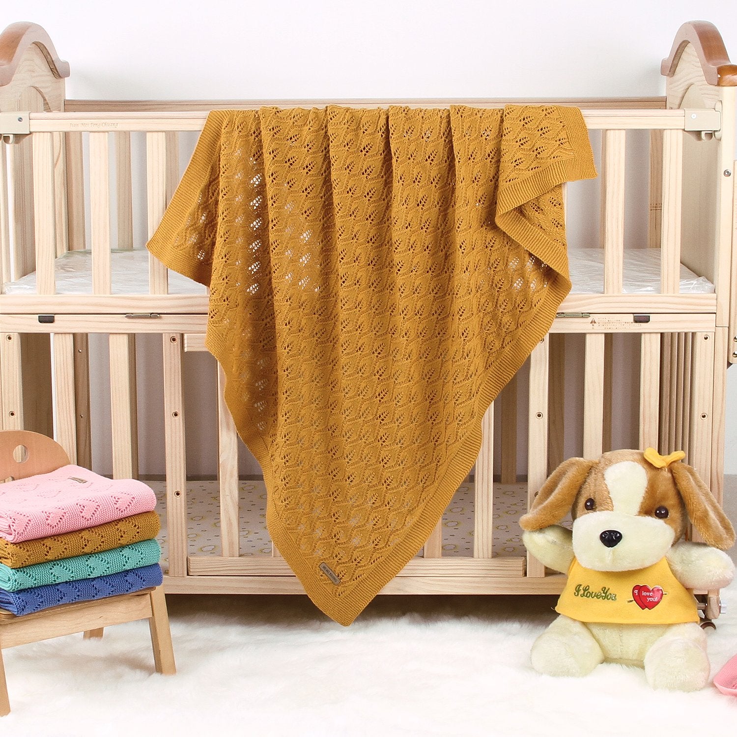 Baby Blanket Knitting Leaf Hollow Hug Blanket Baby Windproof Cover Wholesale Baby Clothes