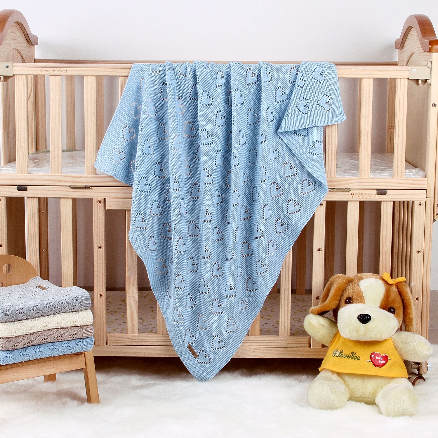 Baby Blanket Knitting Love Hollow Hug Blanket Baby Windproof Cover Quilt Baby Wholesale Clothing