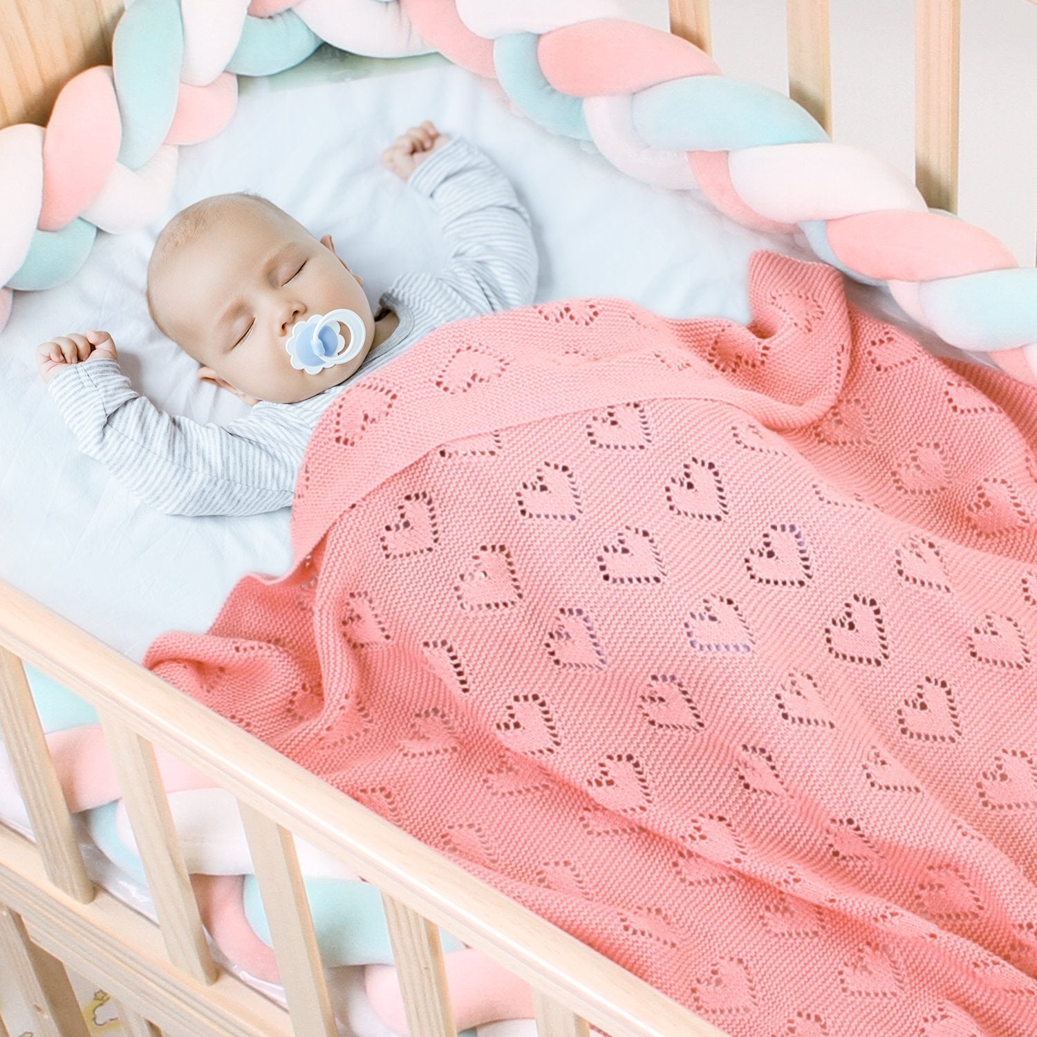 Baby Blanket Knitting Love Hollow Hug Blanket Baby Windproof Cover Quilt Baby Wholesale Clothing