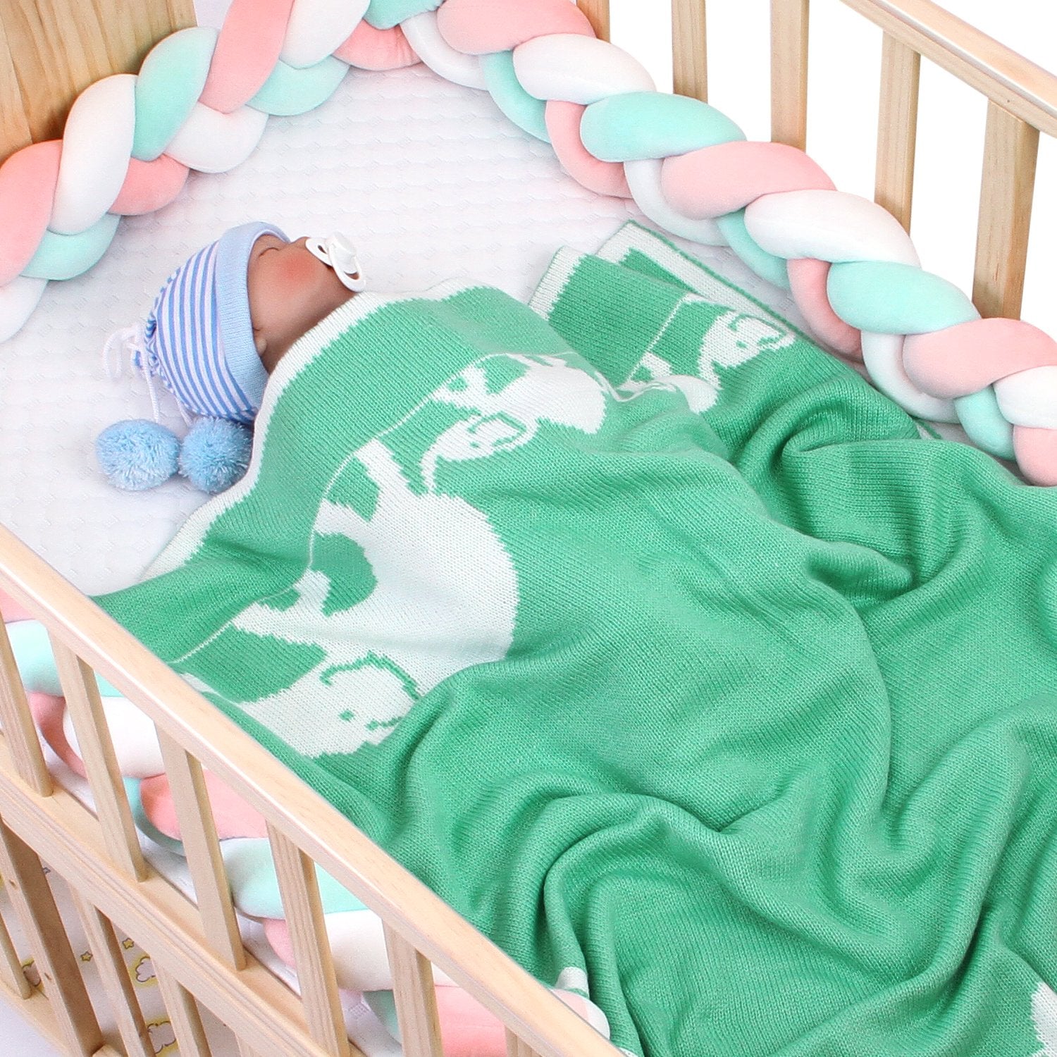 Baby Cartoon Elephant Knitted Blanket Baby Wholesale Clothing