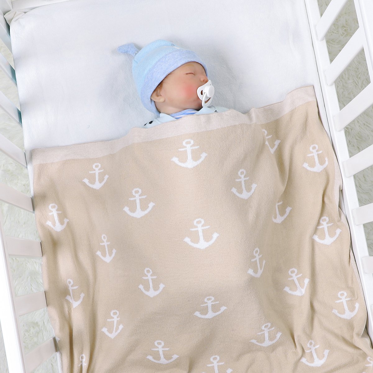 Baby Cartoon Knitted Boat Spear Hold Blanket Newborn Windproof Duvet Blanket Wholesale Baby