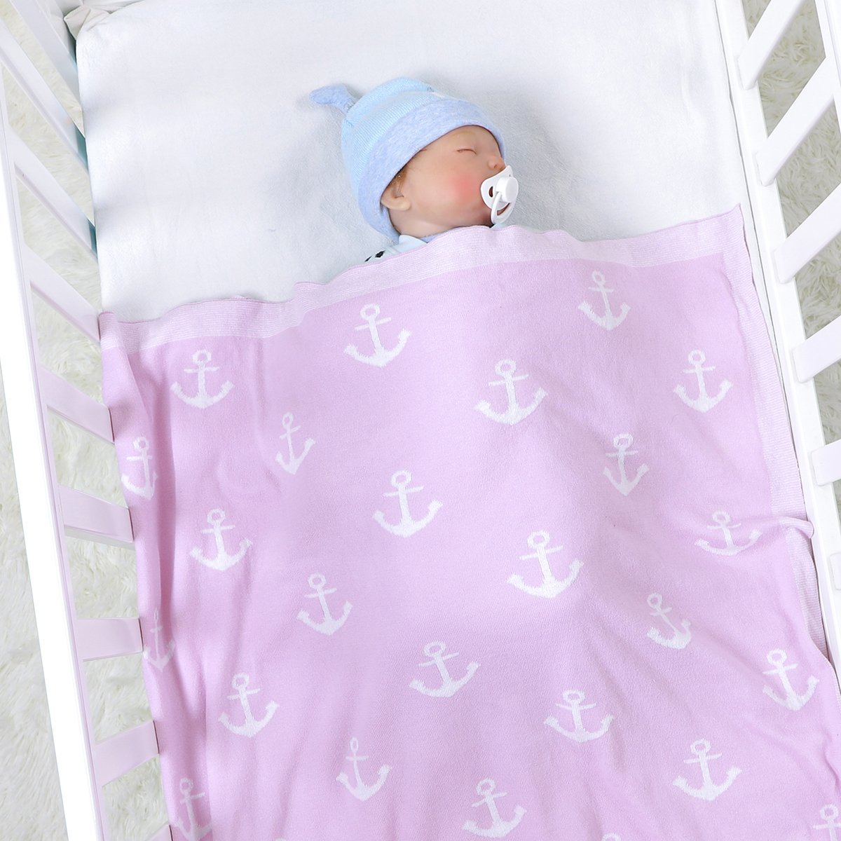 Baby Cartoon Knitted Boat Spear Hold Blanket Newborn Windproof Duvet Blanket Wholesale Baby