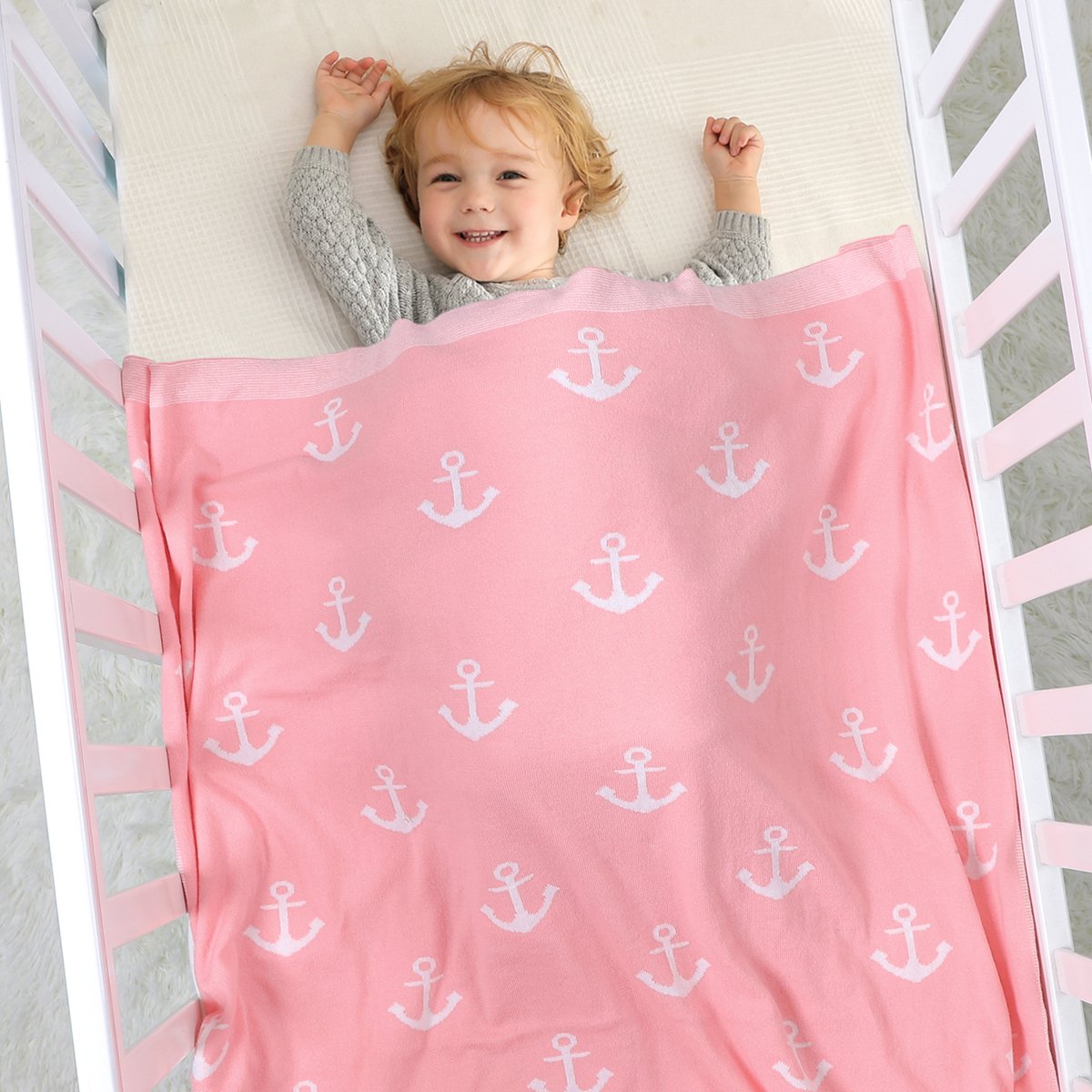 Baby Cartoon Knitted Boat Spear Hold Blanket Newborn Windproof Duvet Blanket Wholesale Baby