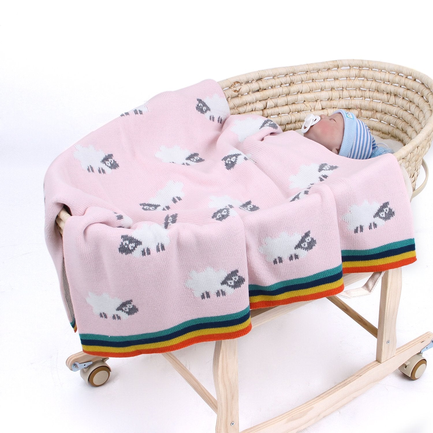 Baby Cartoon Knitted Hugging Blanket Newborn Windproof Cover Blanket Wholesale Baby