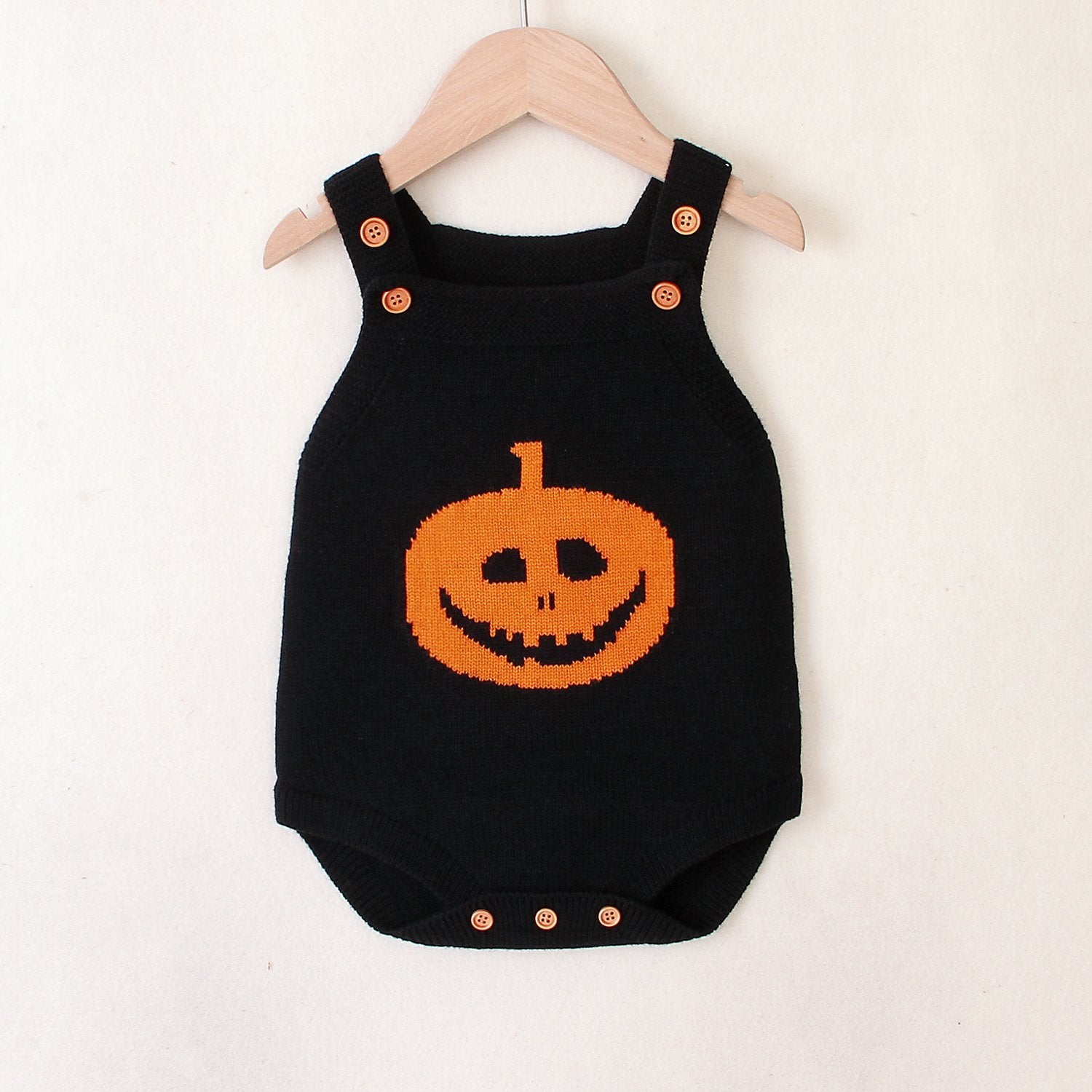 Baby Halloween Pumpkin Head Printed Suspender Jumpsuit Wholesale Baby Clothes