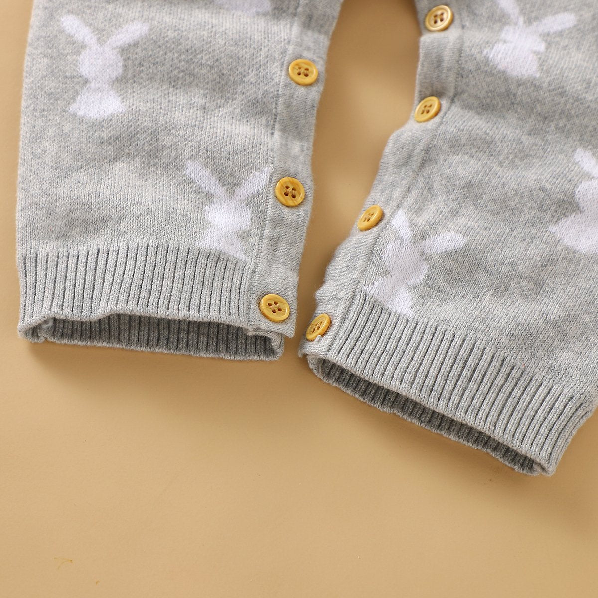 Baby Girls Cute Rabbit Jacquard One-Piece Romper Baby Clothes Wholesale Distributors