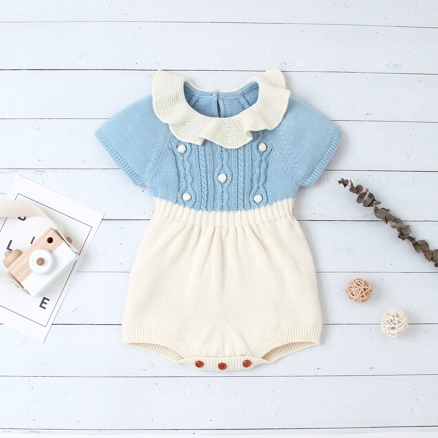 Baby Girls Spring And Autumn Solid Color Knitted Baby Collar Jumpsuit Buy Baby Clothes Wholesale