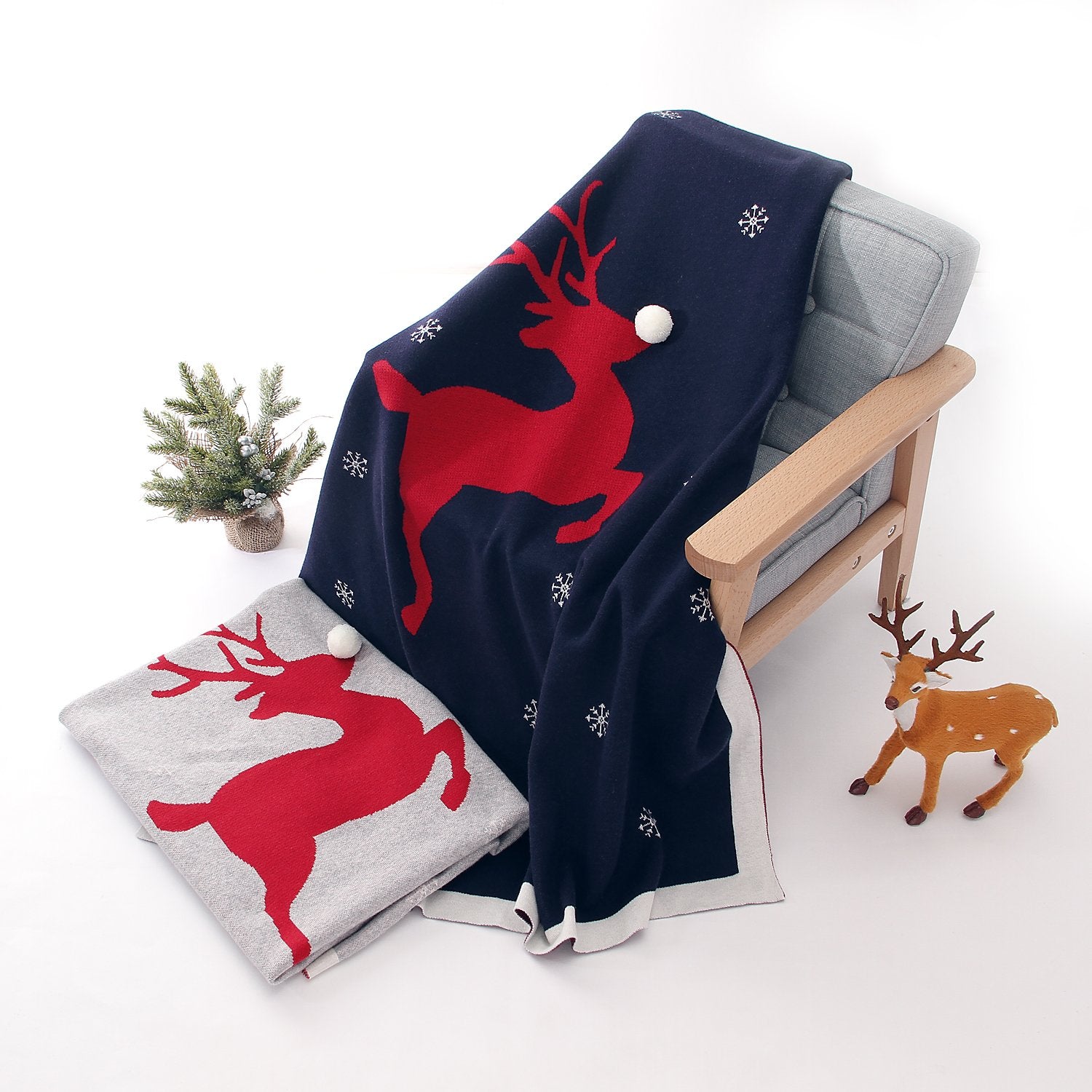 Baby Holding Blanket Christmas Three-Dimensional Elk Baby Cotton Knitted Cover Blanket Baby Wholesale Clothing