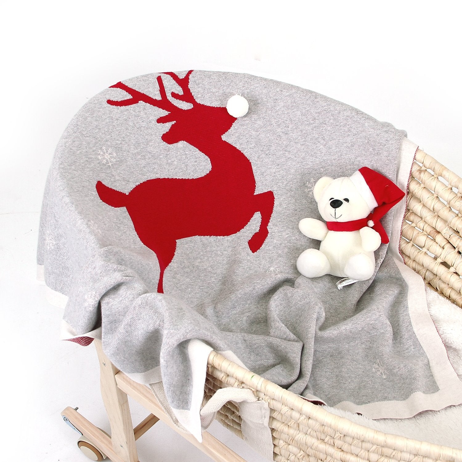 Baby Holding Blanket Christmas Three-Dimensional Elk Baby Cotton Knitted Cover Blanket Baby Wholesale Clothing