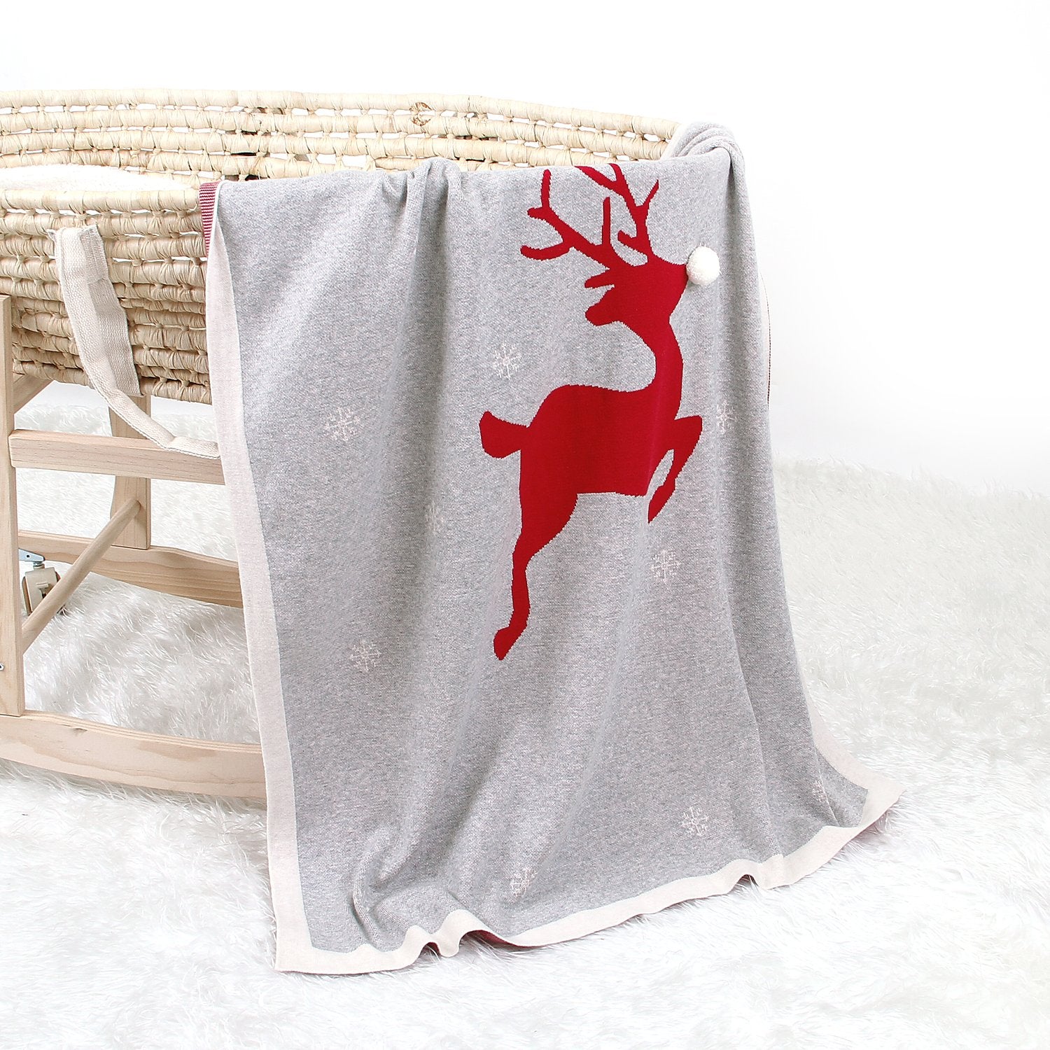 Baby Holding Blanket Christmas Three-Dimensional Elk Baby Cotton Knitted Cover Blanket Baby Wholesale Clothing