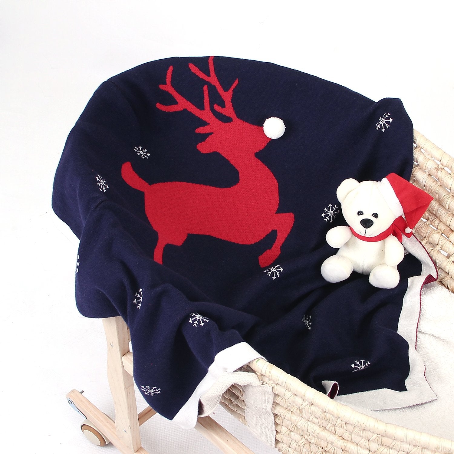 Baby Holding Blanket Christmas Three-Dimensional Elk Baby Cotton Knitted Cover Blanket Baby Wholesale Clothing