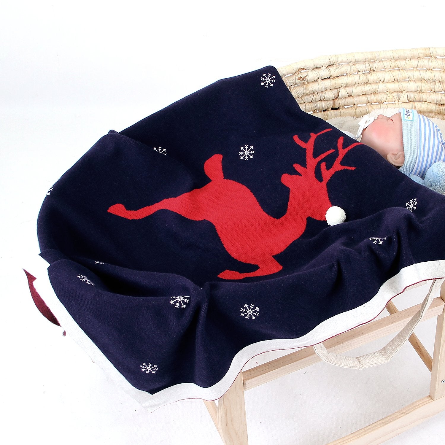 Baby Holding Blanket Christmas Three-Dimensional Elk Baby Cotton Knitted Cover Blanket Baby Wholesale Clothing