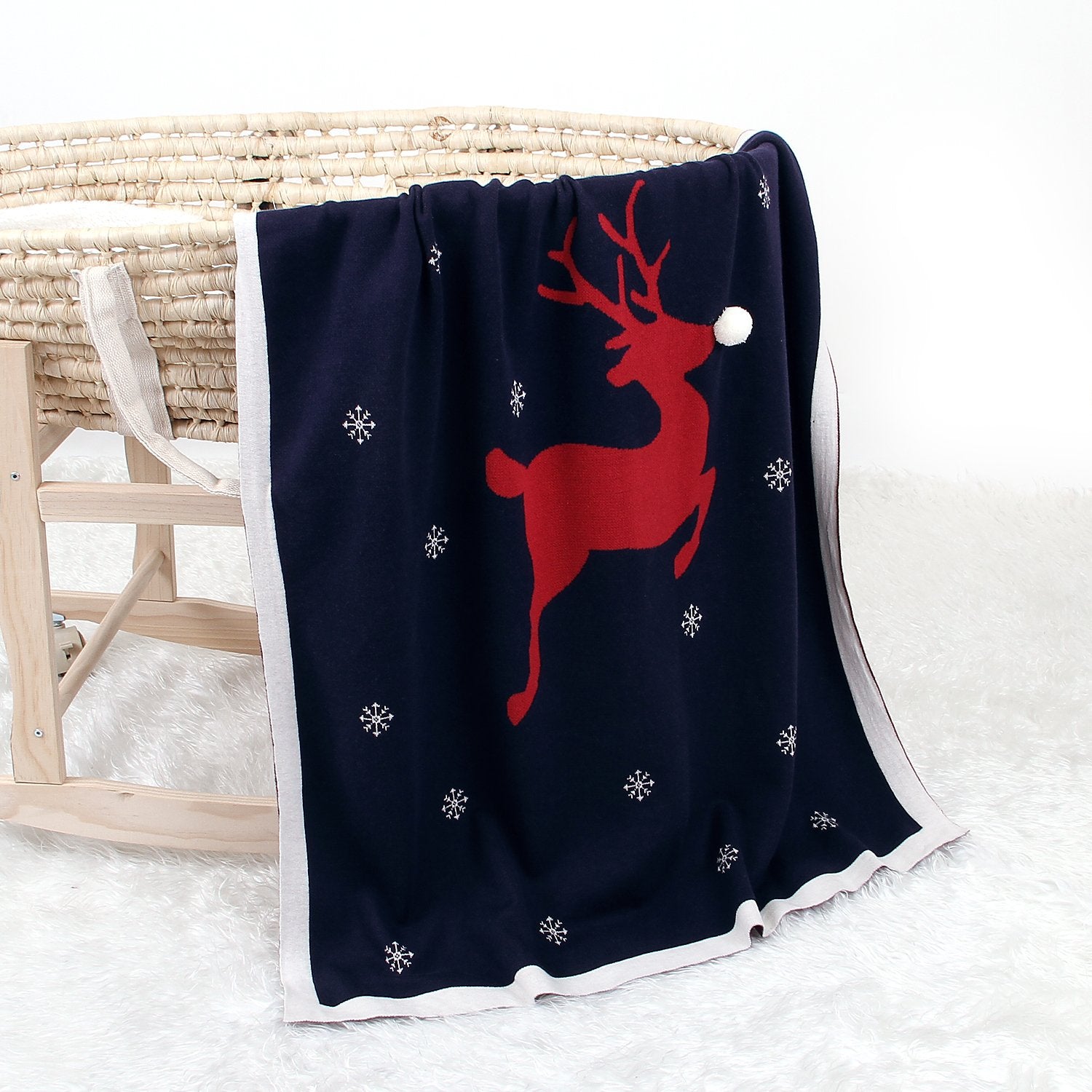 Baby Holding Blanket Christmas Three-Dimensional Elk Baby Cotton Knitted Cover Blanket Baby Wholesale Clothing